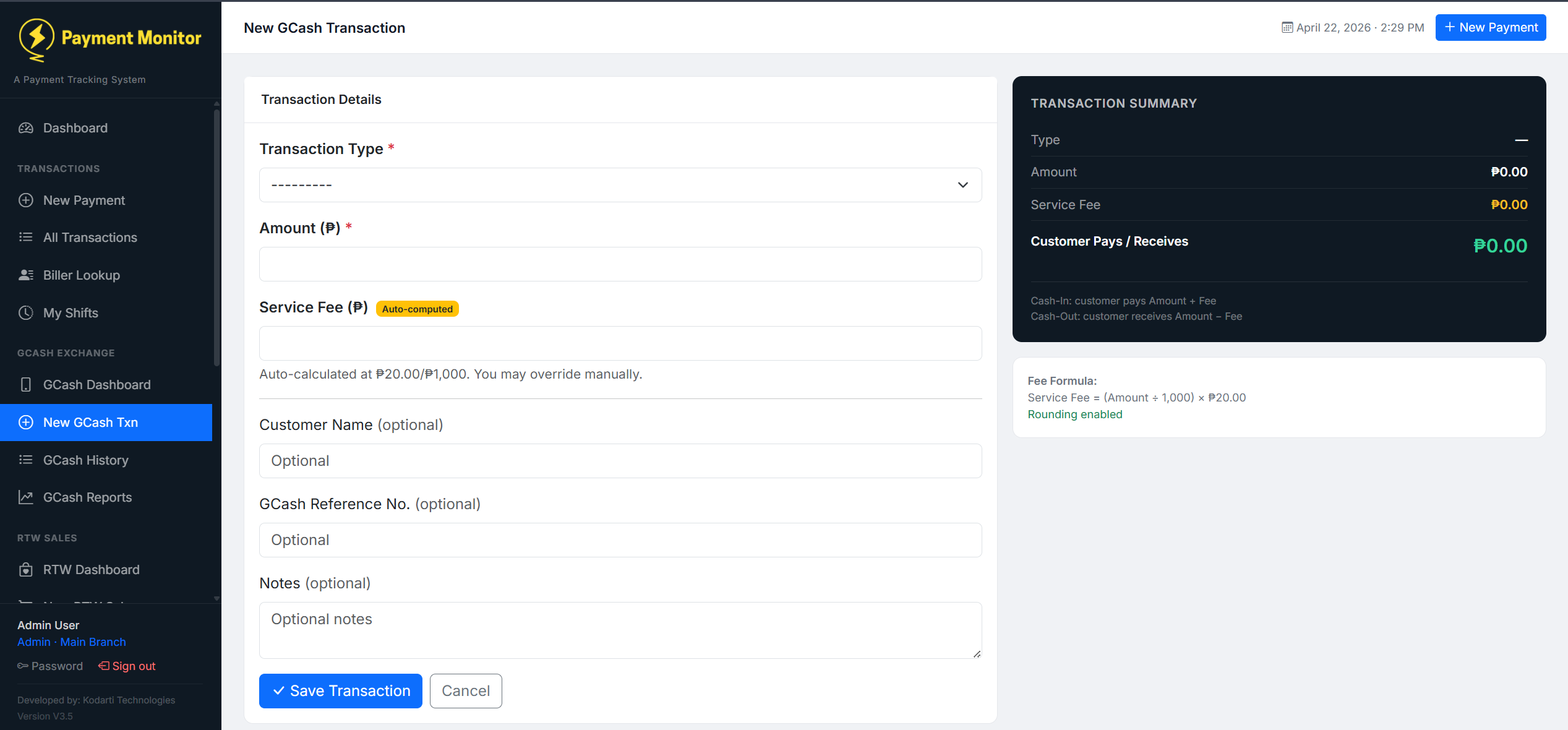 New GCash Transaction | PaymentCenter LEYECO